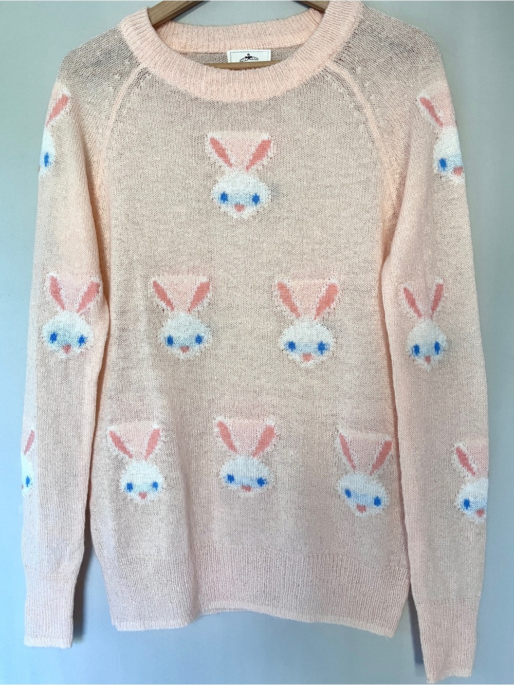 Titicaca Bunny Knit Sweater Blush Pink Rabbit Kawaii Made in Korea